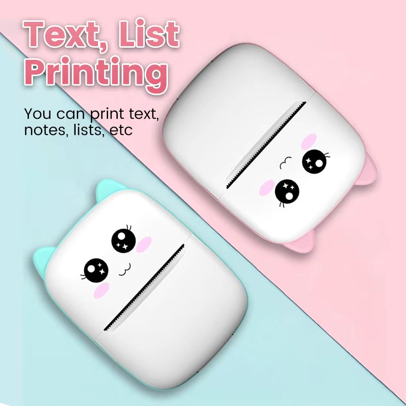 Mini Printer Thermal Printer Inkless Bluetooth Wireless Portable Pocket Self-Adhesive Label Printer for Sticker Lable Maker