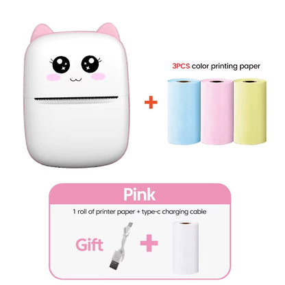 Mini Printer Thermal Printer Inkless Bluetooth Wireless Portable Pocket Self-Adhesive Label Printer for Sticker Lable Maker