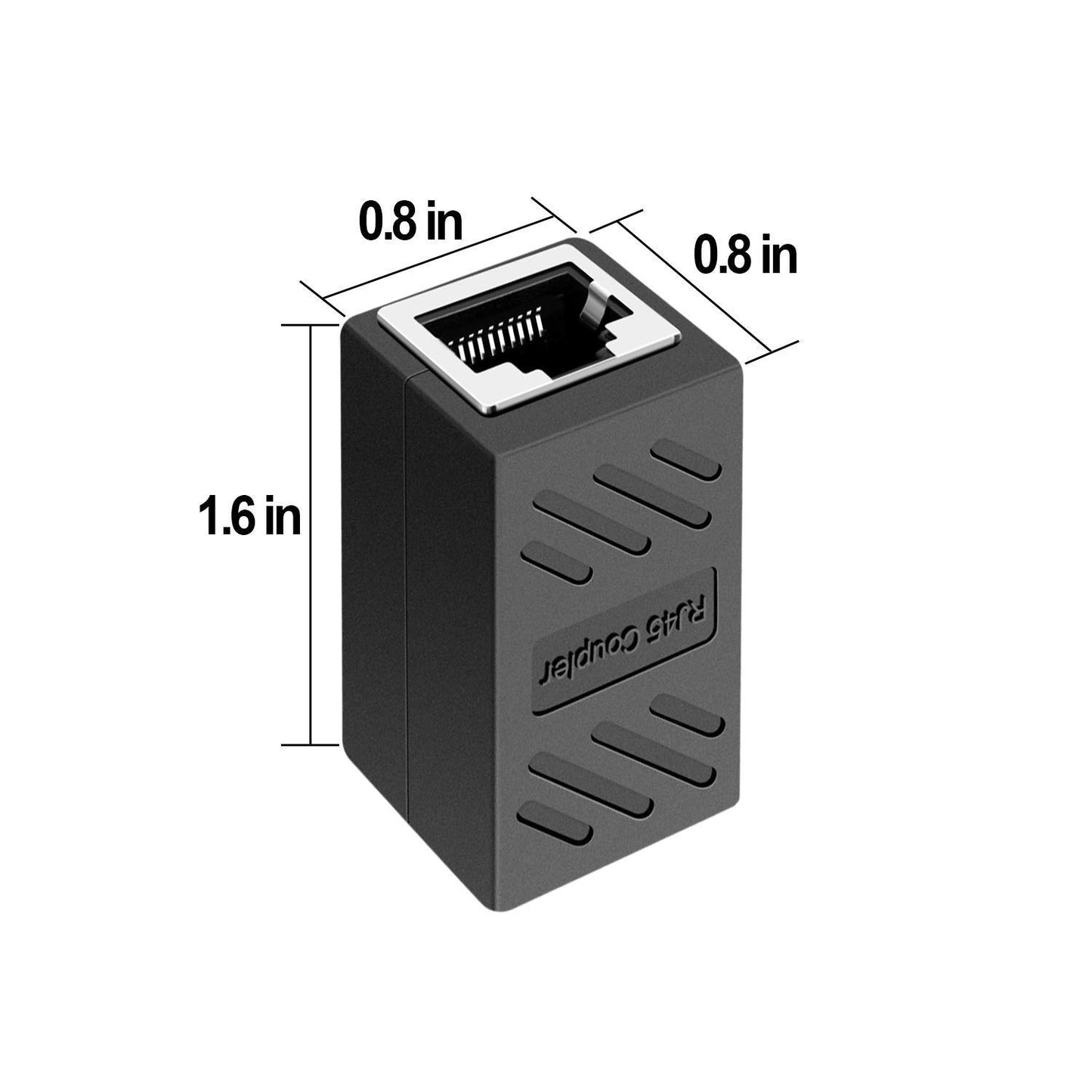 RJ45 Coupler, Ethernet Connectors, Shielded In-Line Coupler for Cat7/Cat6/Cat5E/Cat5 Ethernet Cable Extender Connector - Female to Female (Black-20 Pack)