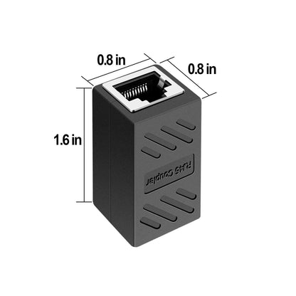 RJ45 Coupler, Ethernet Connectors, Shielded In-Line Coupler for Cat7/Cat6/Cat5E/Cat5 Ethernet Cable Extender Connector - Female to Female (Black-20 Pack)